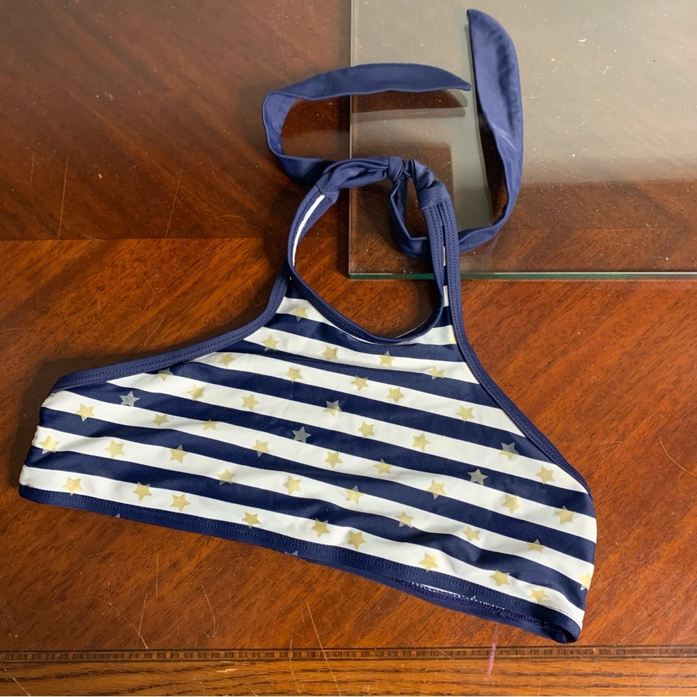 Girl’s Circo Striped Star Tankini Bikini Top